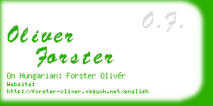 oliver forster business card