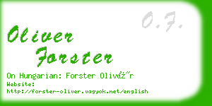 oliver forster business card